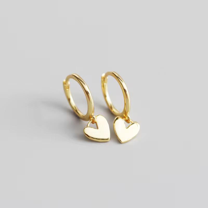 Heart hoop huggies