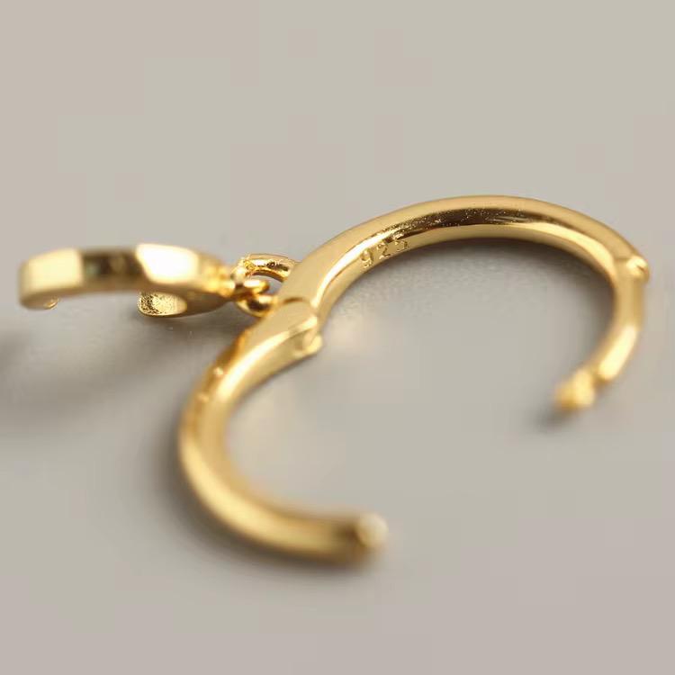 Moon hoop huggies with gems