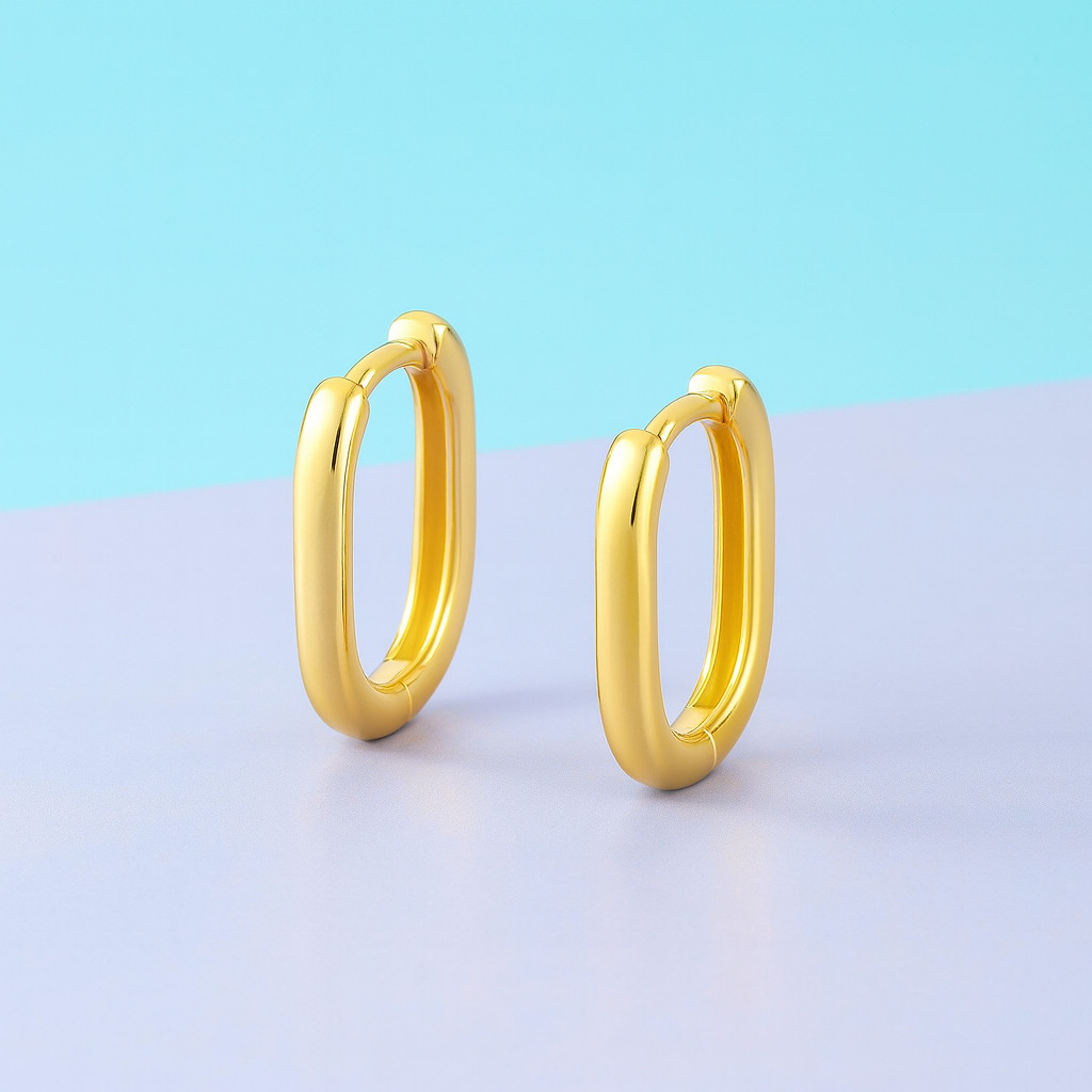 Rectangle hoop earrings